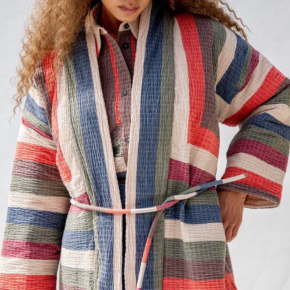 Colorful Striped Long Cardigan - Picture 2 of 4